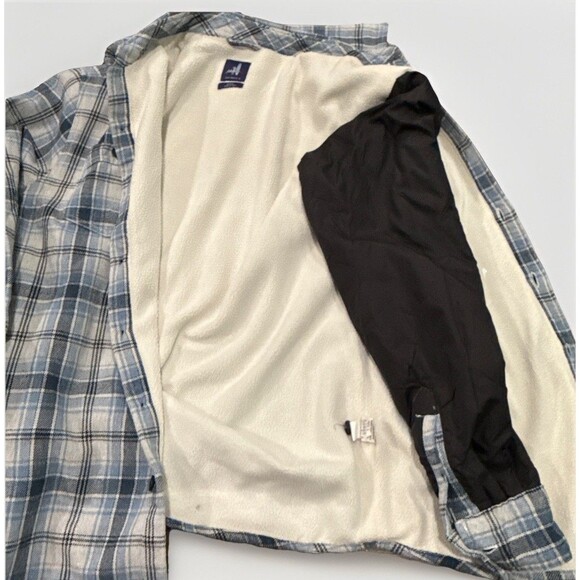 JOHNNIE-O Men’s MED Wake Plaid Shacket Flannel Sherpa Lined Button Up Jacket - Picture 10 of 13